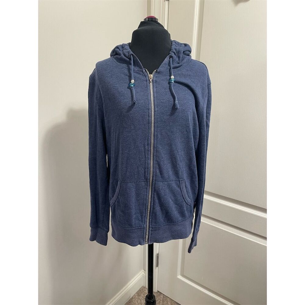 Victoria's Secret Women's XS Blue Full Zip Hoodie Sequin Logo (sku420)